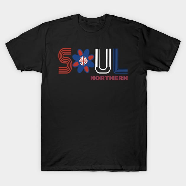 Northern Soul in red white and blue T-Shirt by KateVanFloof